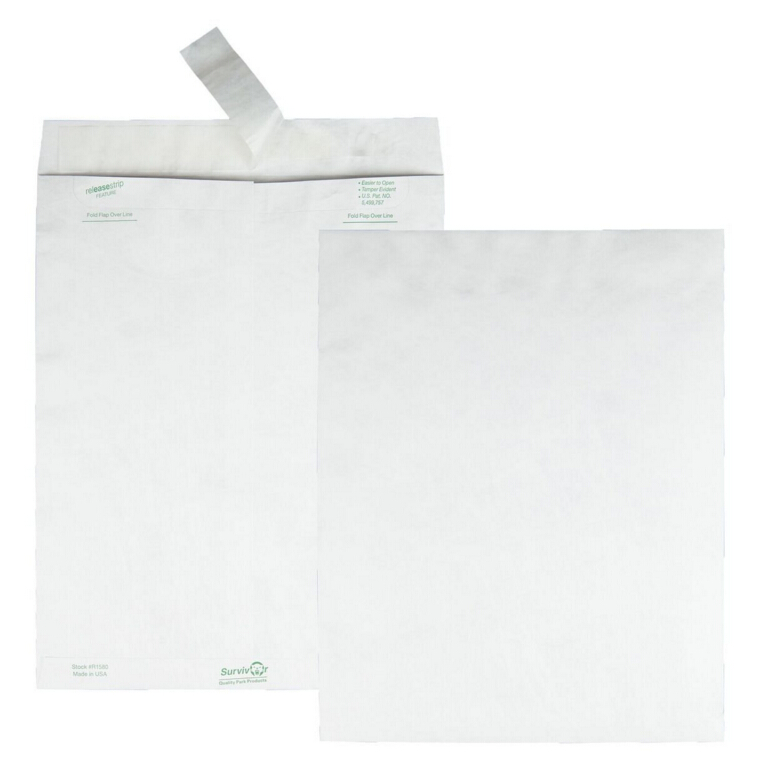 Белый конверт Tyvek с откидной застежкой и устойчивыми к разрыву конвертами 10x13 дюймов 50 шт./коробка