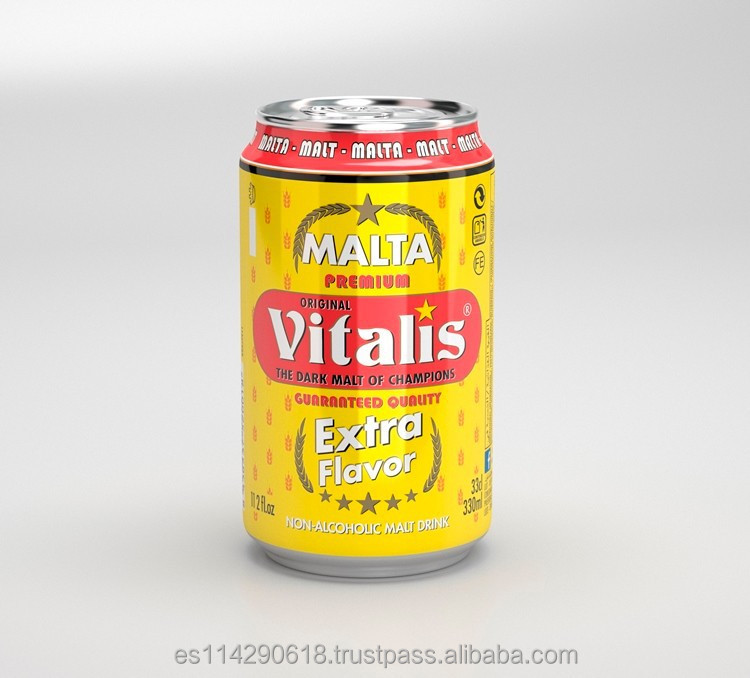 VITALIS, желтый, Премиум Темный солодовый напиток, консервированный 24x33cl