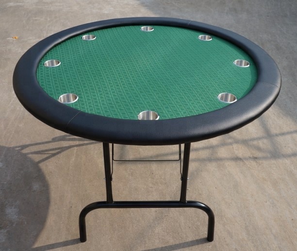 Texas Hold'em Poker Table / Stainless Cup Holders, Suited Speed Cloth, with Folding Table Legs 48"x48"x30"