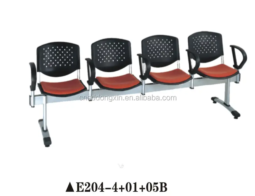 Fashionable three seats plastic chair and waiting chair with armrest of public waiting furniture