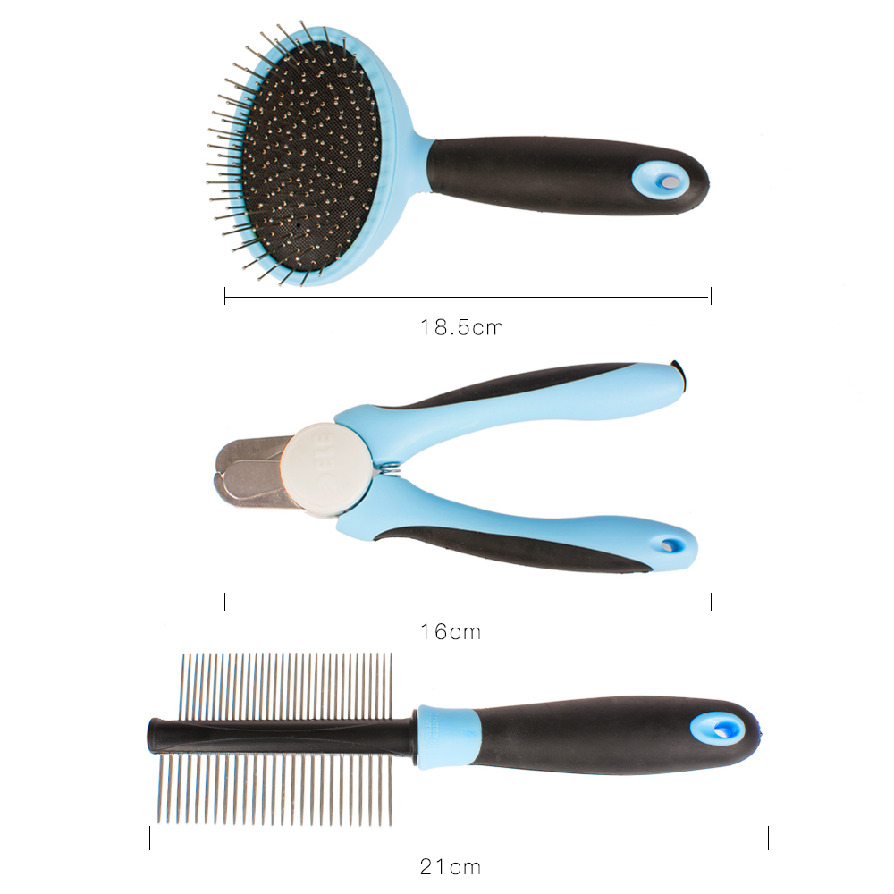 TPR Multifunction Retractable Pet Self Cleaning Tool Baths Combs Dog Nail Clippers
