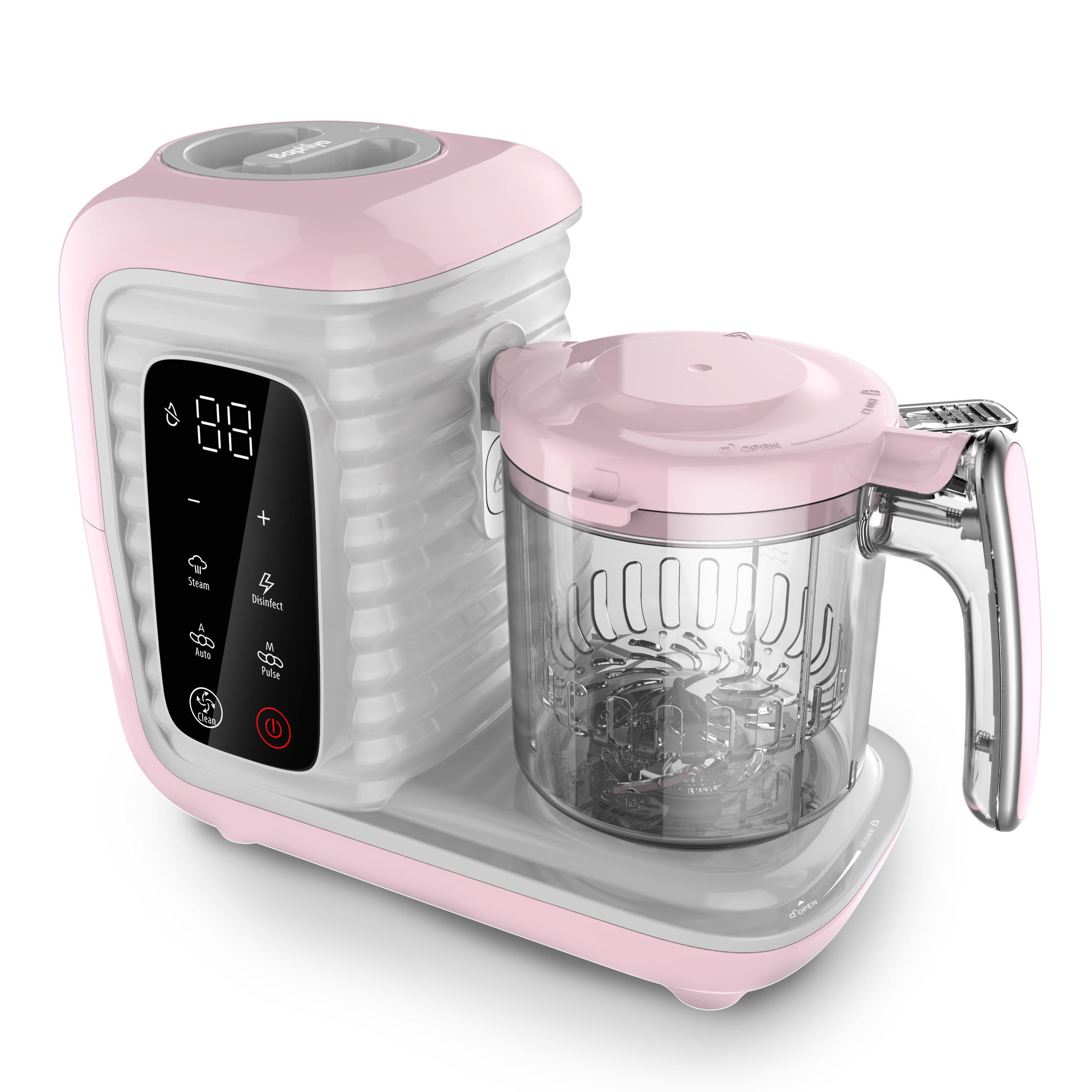 Time Display digital Screen Electric Baby Food Processor With Steamer Blender