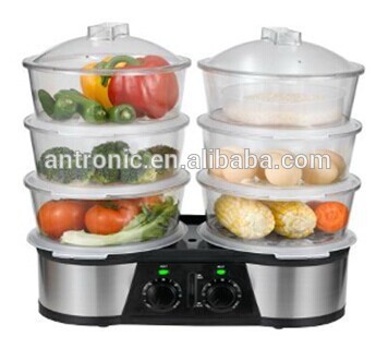 Twin Food Steamer with 3 layers-18L