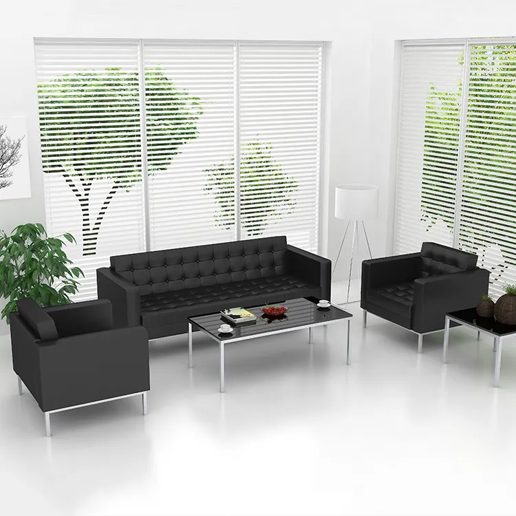 Popular luxury high quality modern pu leather office single sofa set