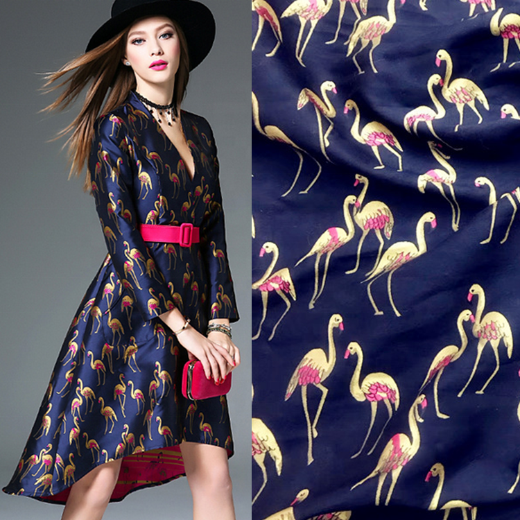 Flamingos Dobby Woven Nice Brocade jacquard Skirt fabric