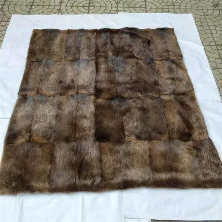 Меховое одеяло ALICEFUR, покрывало из натурального бобра 150x130 см