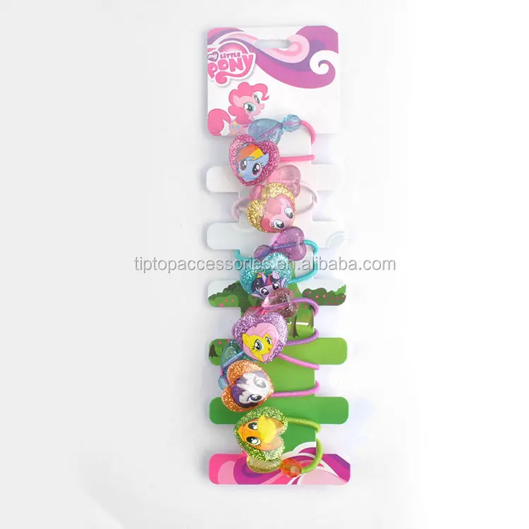 pony Accessories Hair Dress hair tie 1/6 Cute Kids Party Ponytail Holder Rainbow