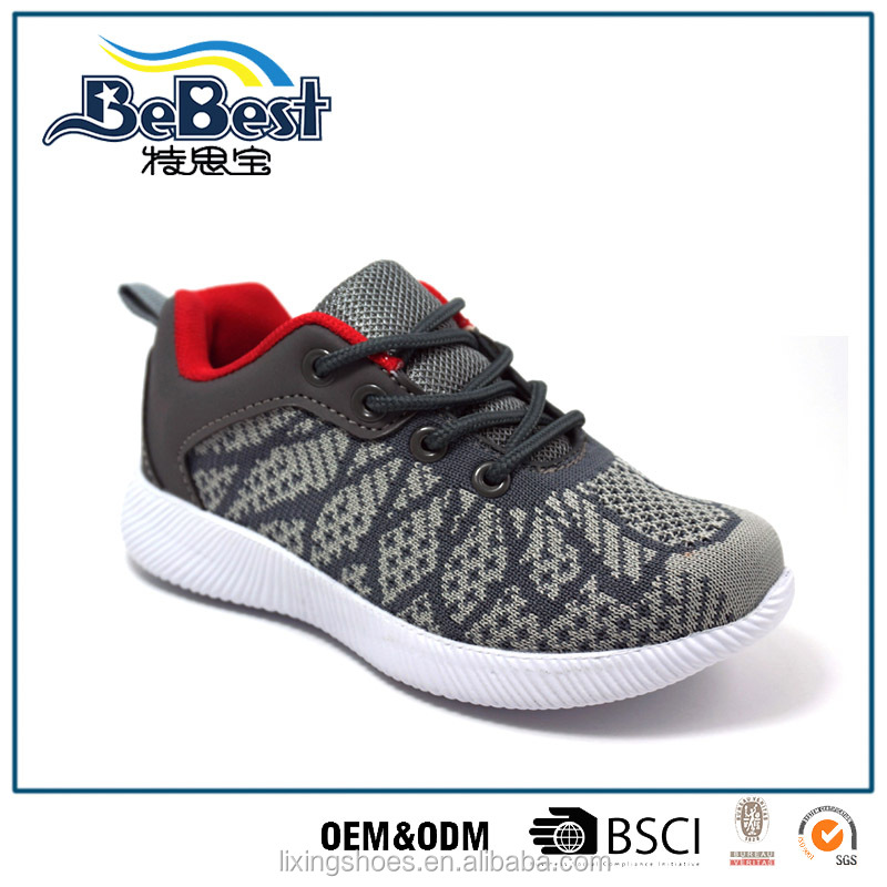 2017 new design woven fabric EVA outsole kids sneakers children running shoes