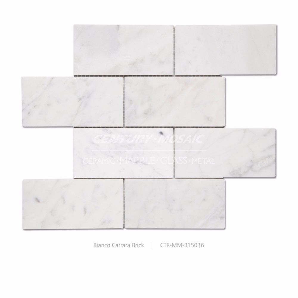 3 "x 12" Италия Каррара кирпич вид белый мрамор Мозаика Интерьер стены плитка цены