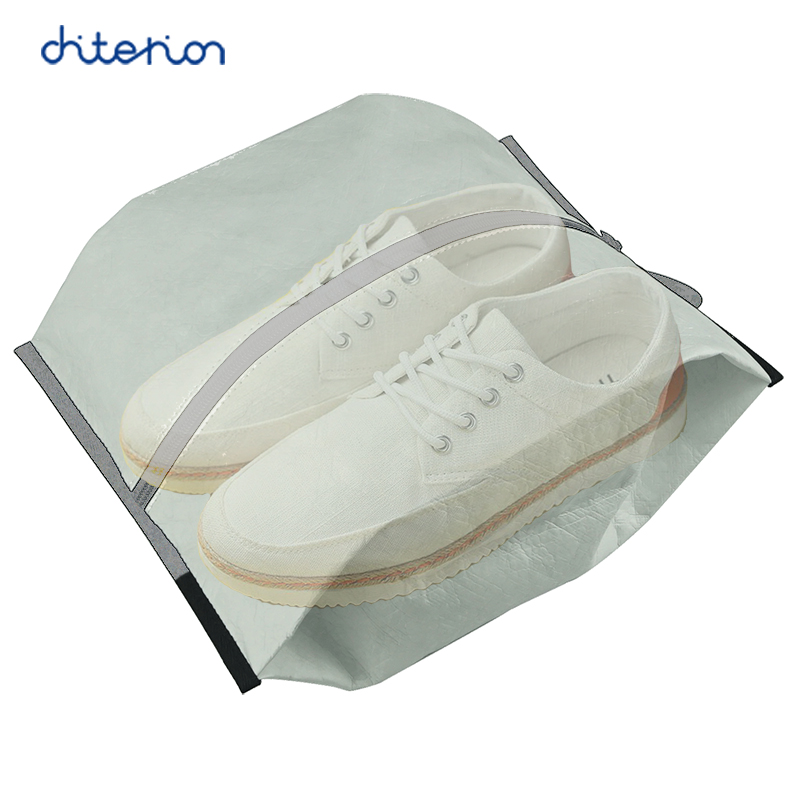 Chiterion Eco-friendly Dupont Shoes Bag Tyvek Paper Packing Gym Travel Zipper Bag Folding Waterproof Lightweight With Handle