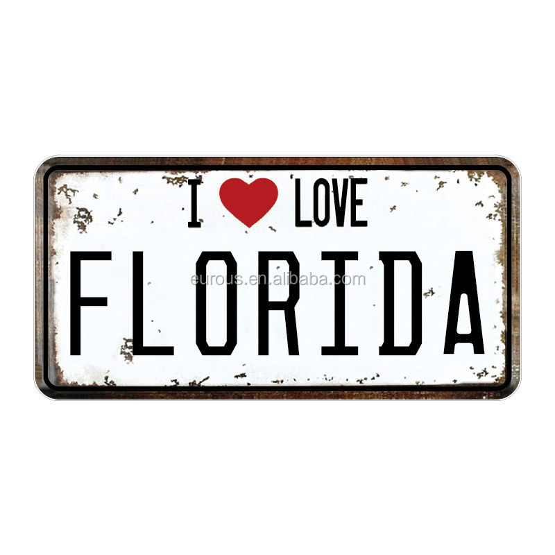 Wholesale License Plate Embossed Custom Florida Car Souvenirs