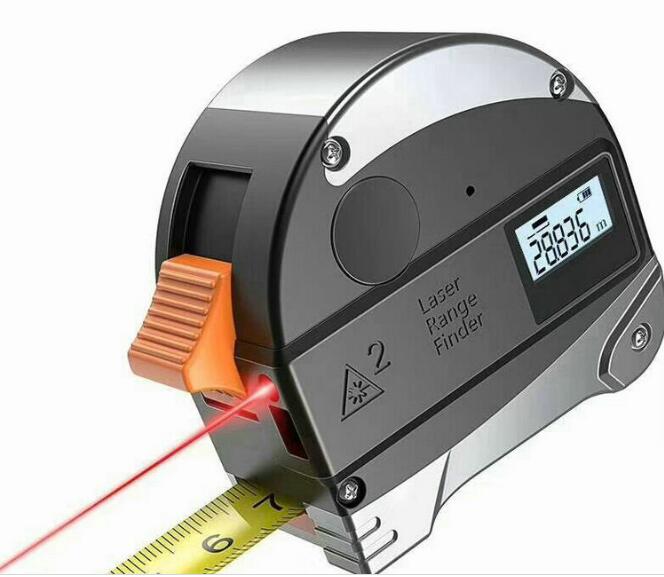 2 in 1 ABS Infrared Laser Range Finder High Precision Resistant Steel Laserl Tape Measurement