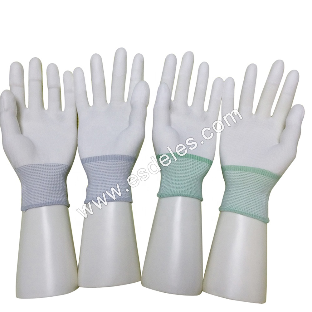 Conductive Cleanroom PU Palm Fingertip Antistatic Safety Work Top Fit ESD Gloves