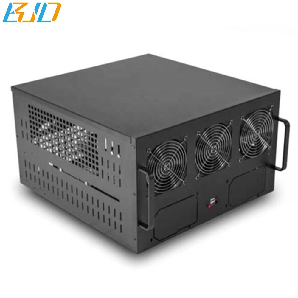 Оптовая продажа 6U 8 GPU видеокарта Miner rig чехол с 6 новыми вентиляторами для BTC и т. Д. Майнинга в наличии