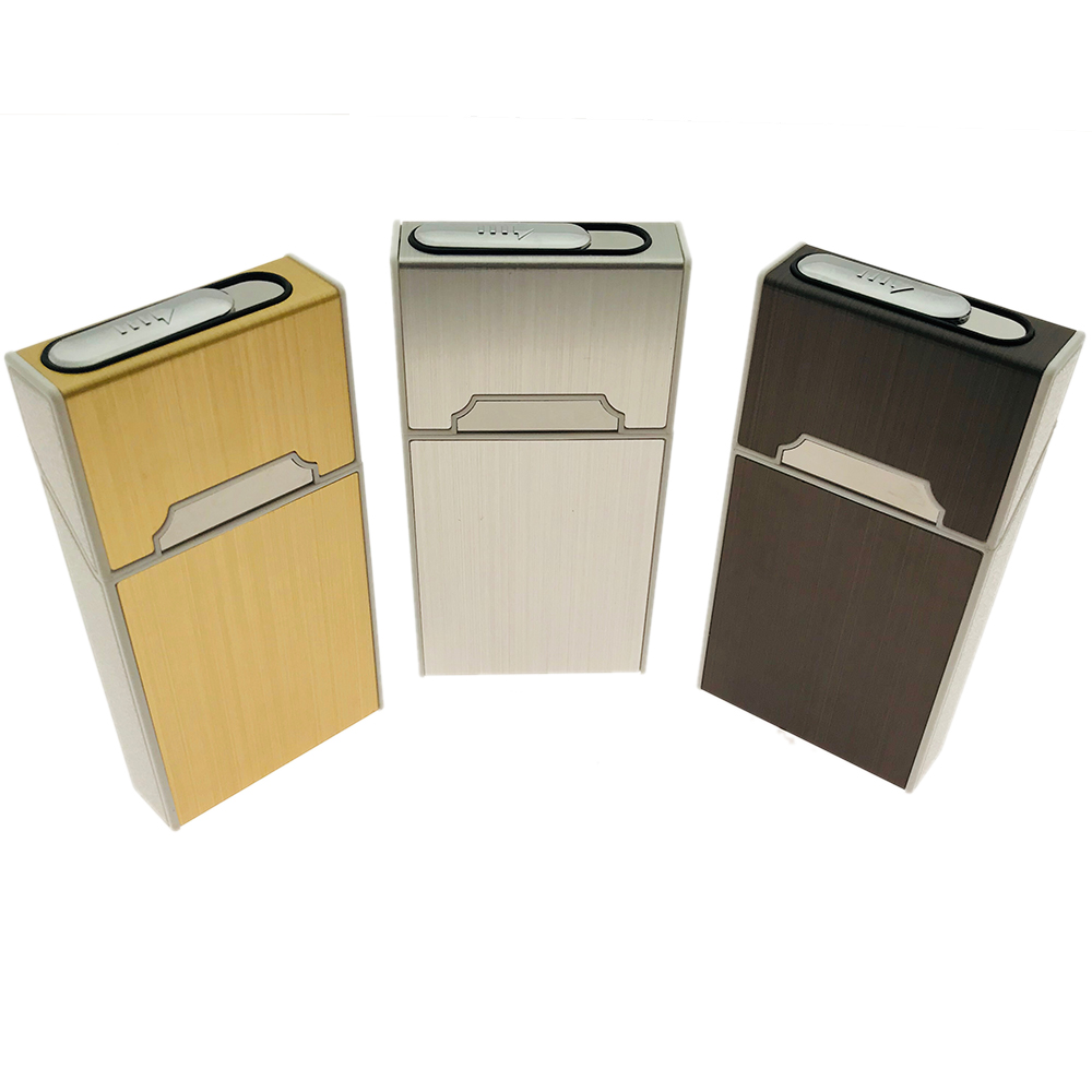2018 Amazon Hot Selling Cigarette Case With Built in Automation USB Rechargeable Lighter