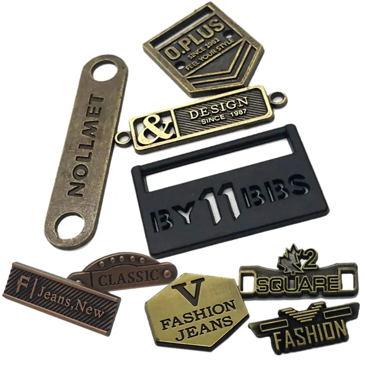Custom Luxury Luggage Clothing Handbag Jewelry Keychain Embossed 3D Brand Name Logo Monogram Engraving Badge Label Metal Tag