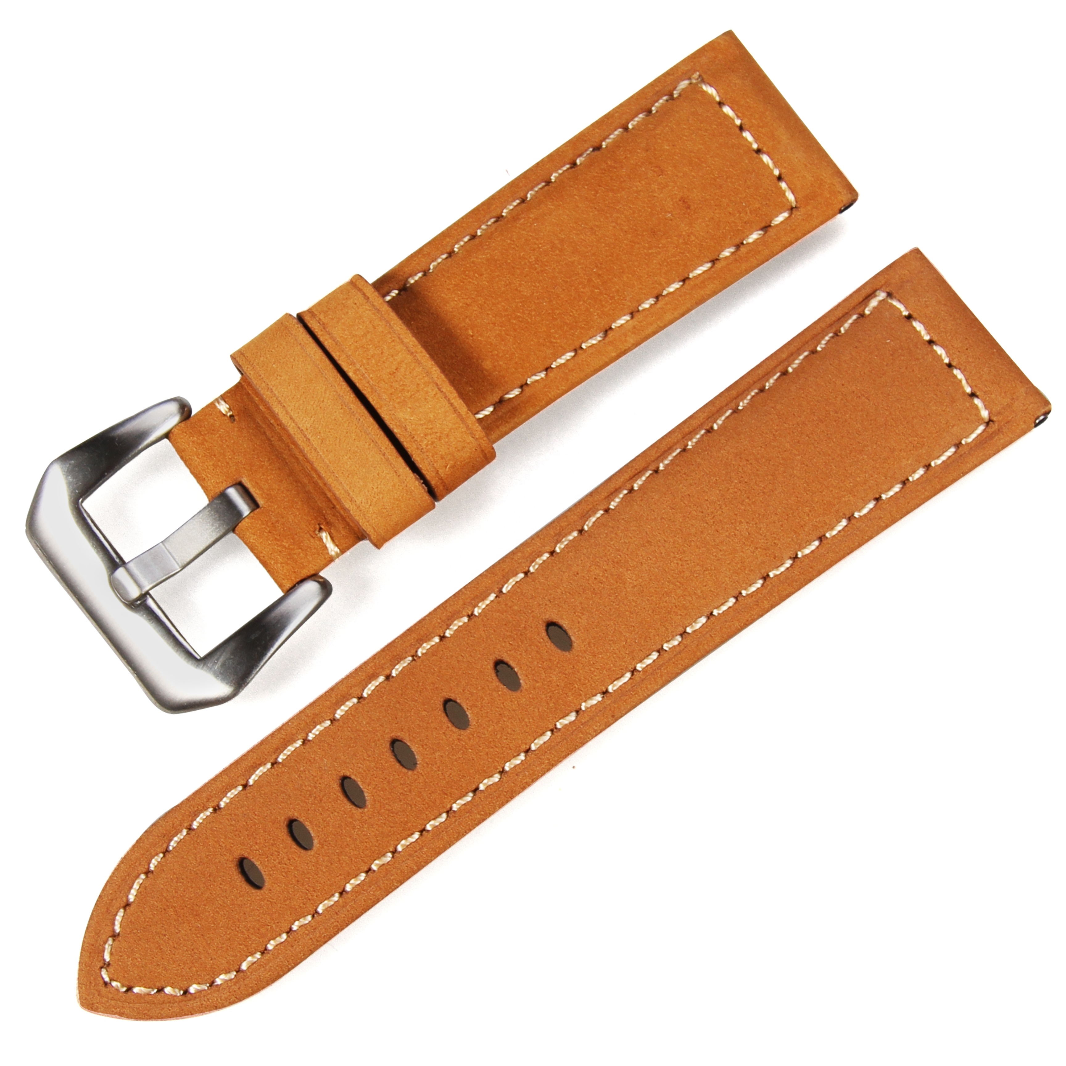 Crazy horse leather Customer design logo Genuine leather brown black vintage watch band 20-26mm