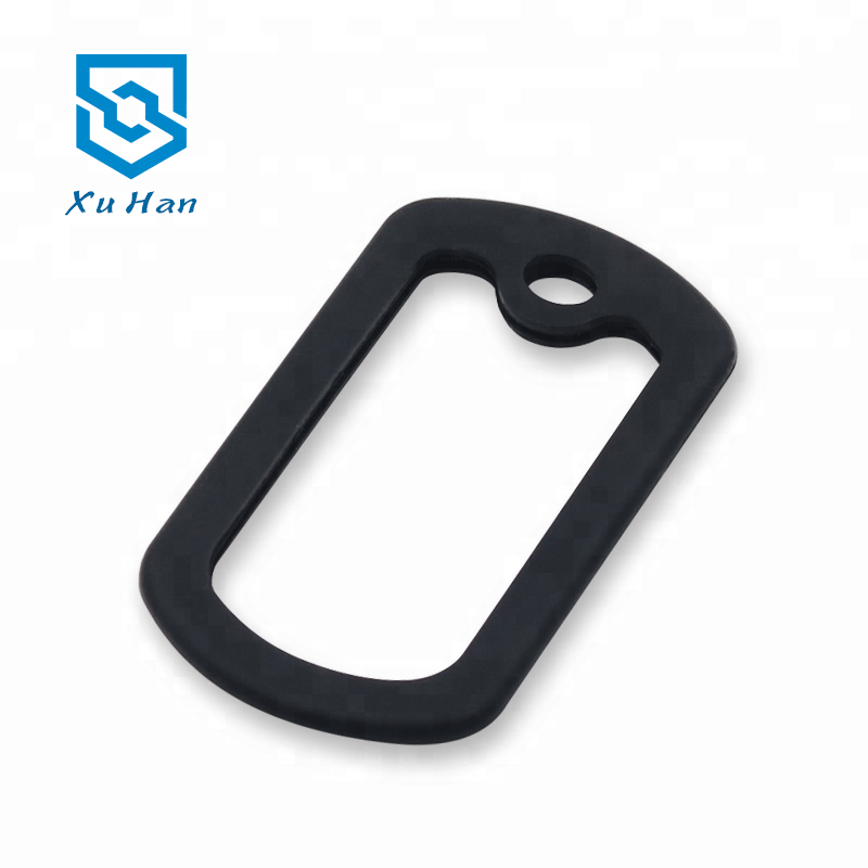 Factory sells direct, silica gel makes square high quality military dog tags silencer