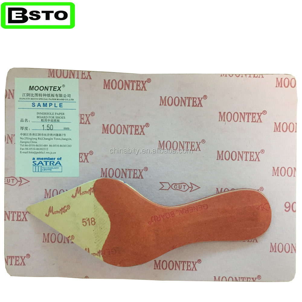 1.25mm paper insole board with 1.5mm eva paper insole board for footwear