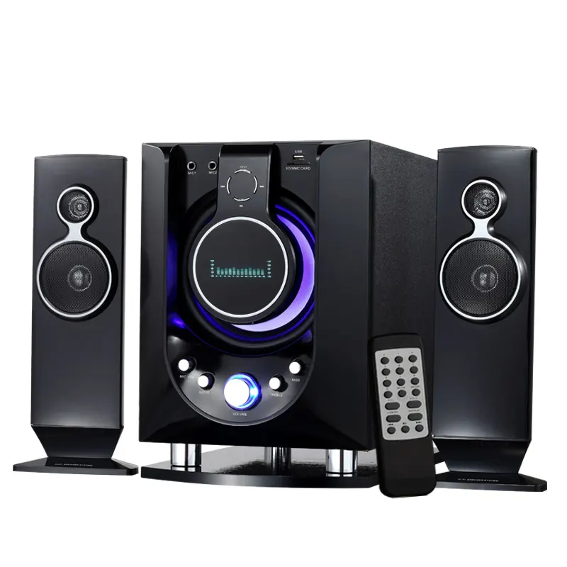 Home theater system from 2.1 3.1 4.1 5.1 6.1 channels with BT/FM/radio/SD/USB/mic karaoke functions