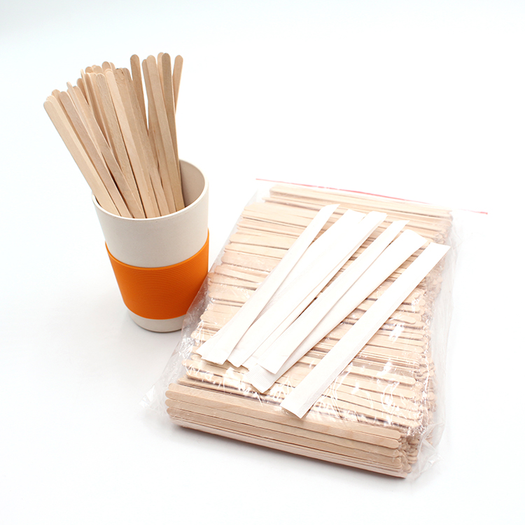 Eco-friendly brich wood material coffee stirrer with custom logo