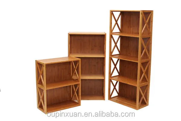 Новый дизайн, передвижной книжный шкаф, бамбуковые книжные полки