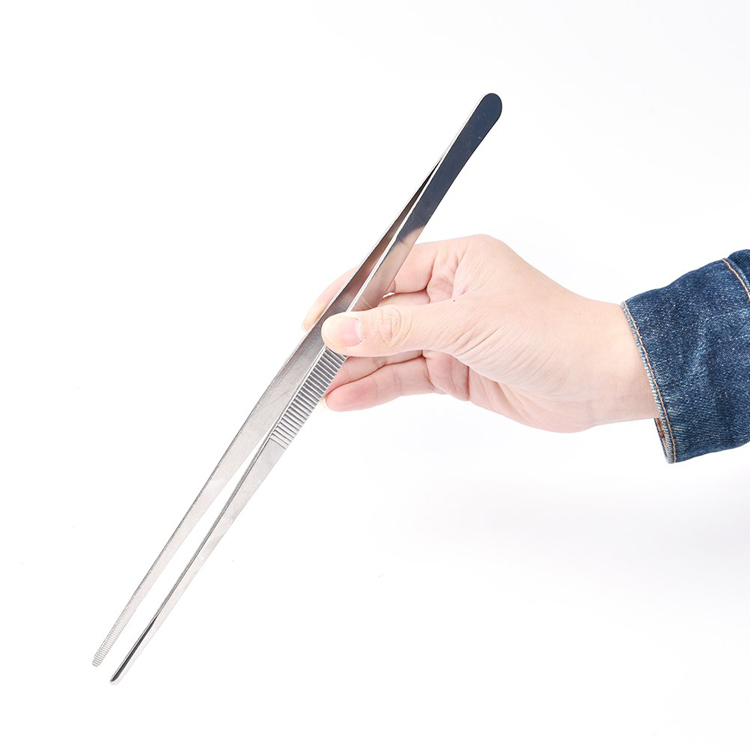 (12in) 30cm Kitchen Tweezers Stainless Steel Food Tongs for Cooking and Serving