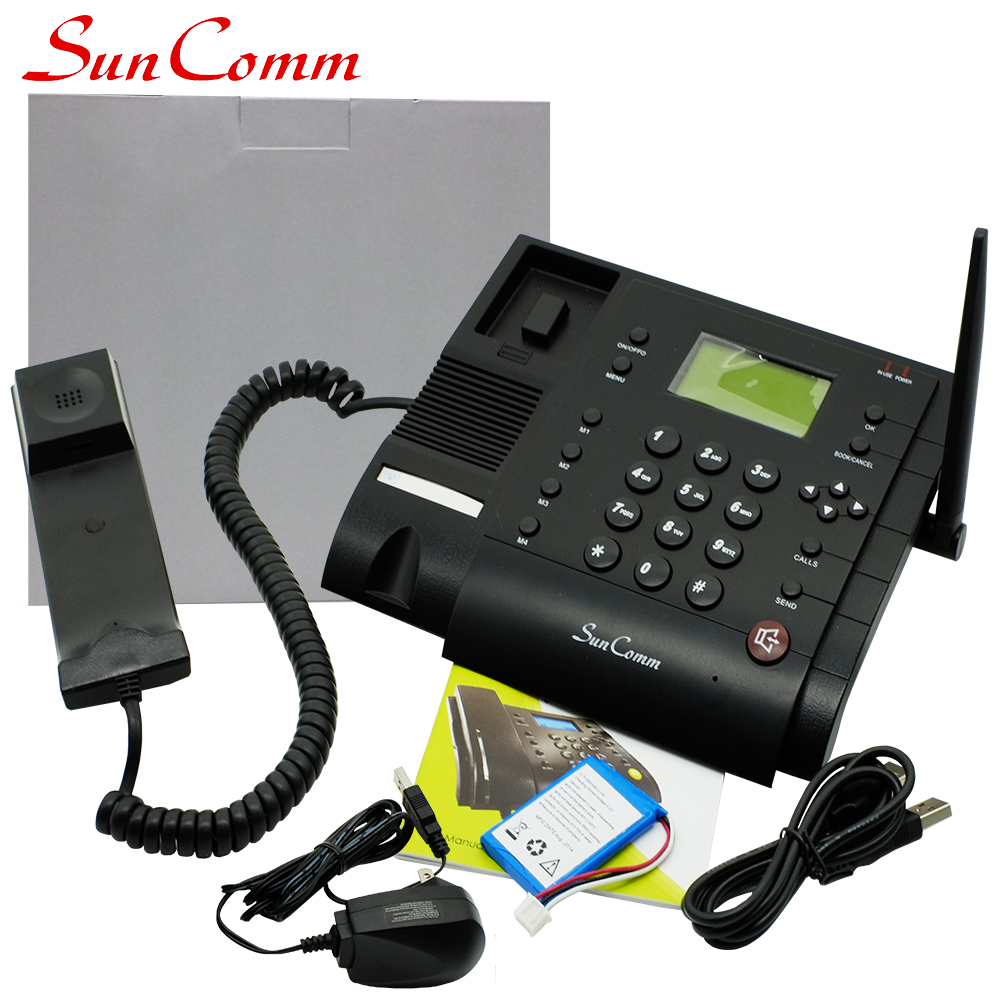 GSM FM Radio Quad Band 900/1800/850/1900 MHz Desktop Phone FWP SC-9029-RA Speed Dialing SMS Speaker (White or Black case)
