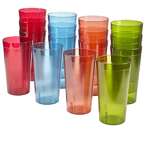 Кафе 20 унций Break-Resistant пластиковые чашки ресторан-стиль напитков Tumblers набор из 16 Clear