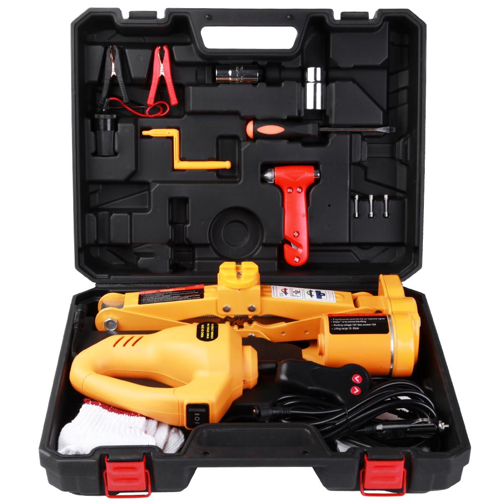 Hot Sale Chinese Supplier CE ISO Portable Auto Electric Screw Scissors Car Jack and Impact Wrench DC12V 2T for OEM Quick Repair