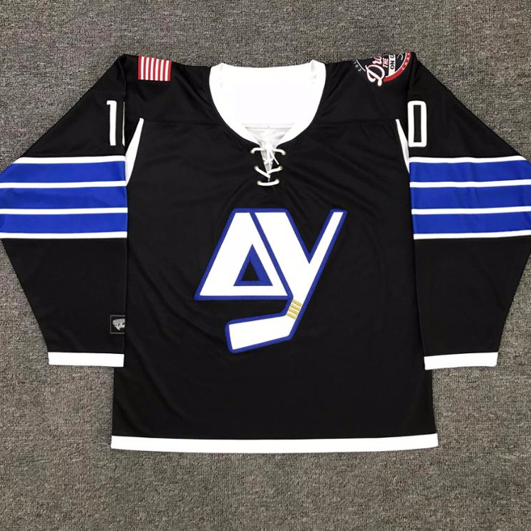 factory high quality plain cut and sew applique ice hockey jersey, tackle twill hockey jersey