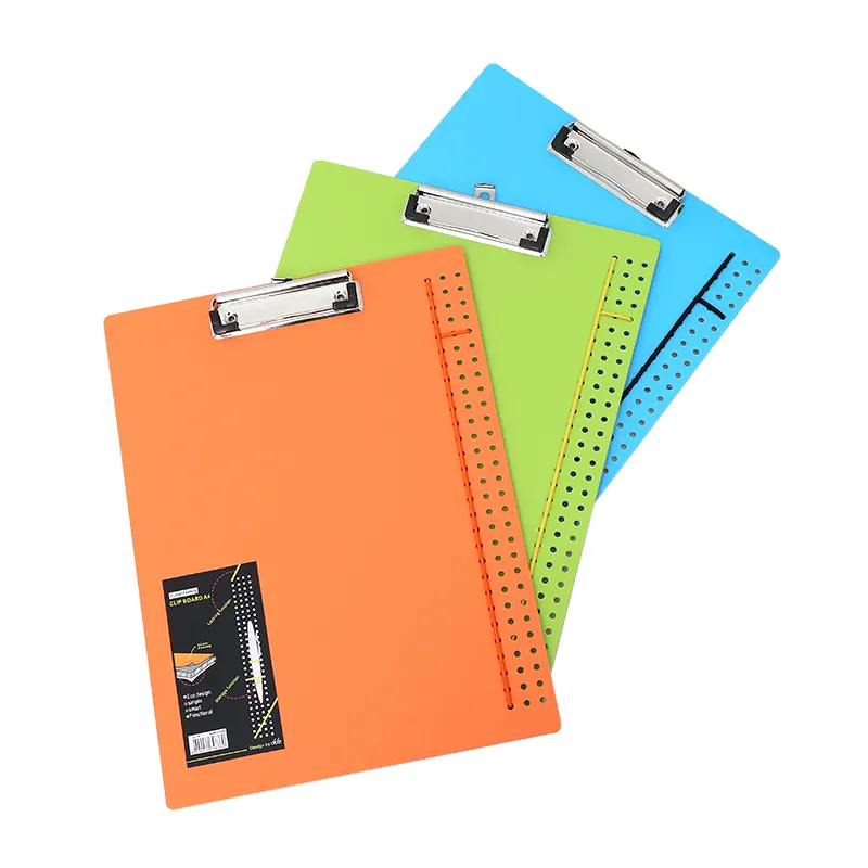 Hard fashionable A4 size plastic office stationery aluminum clipboard