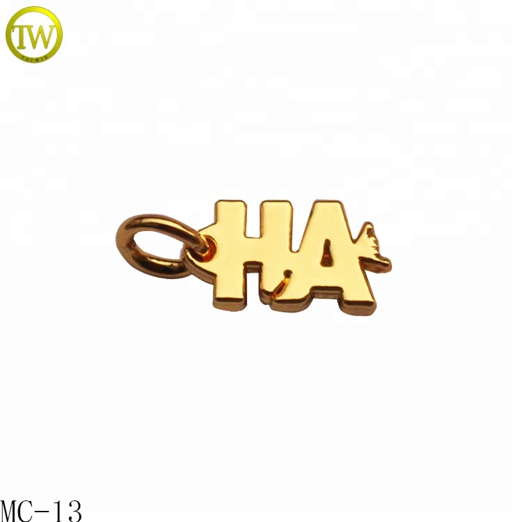 OEM necklace letter metal charm pendant custom metal alphabet tags bracelet