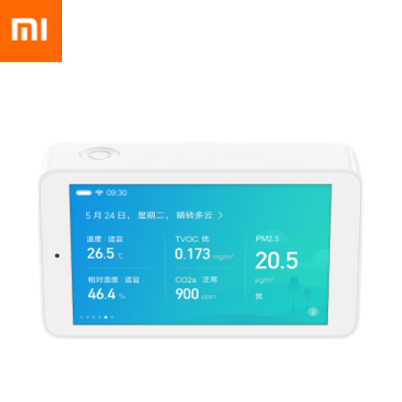 Оригинальный детектор воздуха Xiaomi Mijia, высокоточный детектор воздуха с сенсорным экраном 3,97 дюйма, USB-интерфейс, датчик влажности PM2.5, тестер CO2a