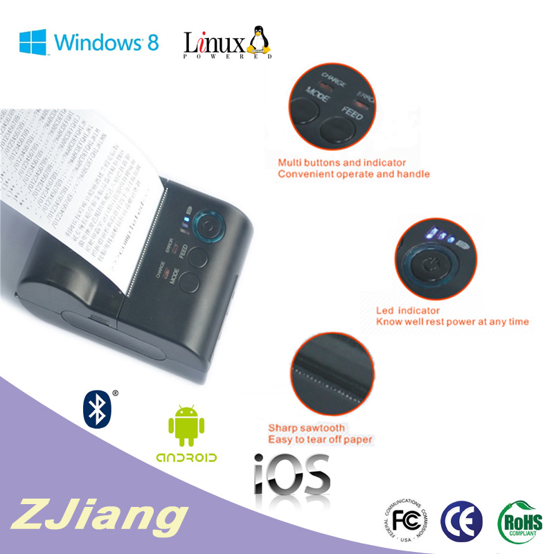 2013 58mm bluetooth мобильного мини android портативный беспроводной pos-терминал принтер