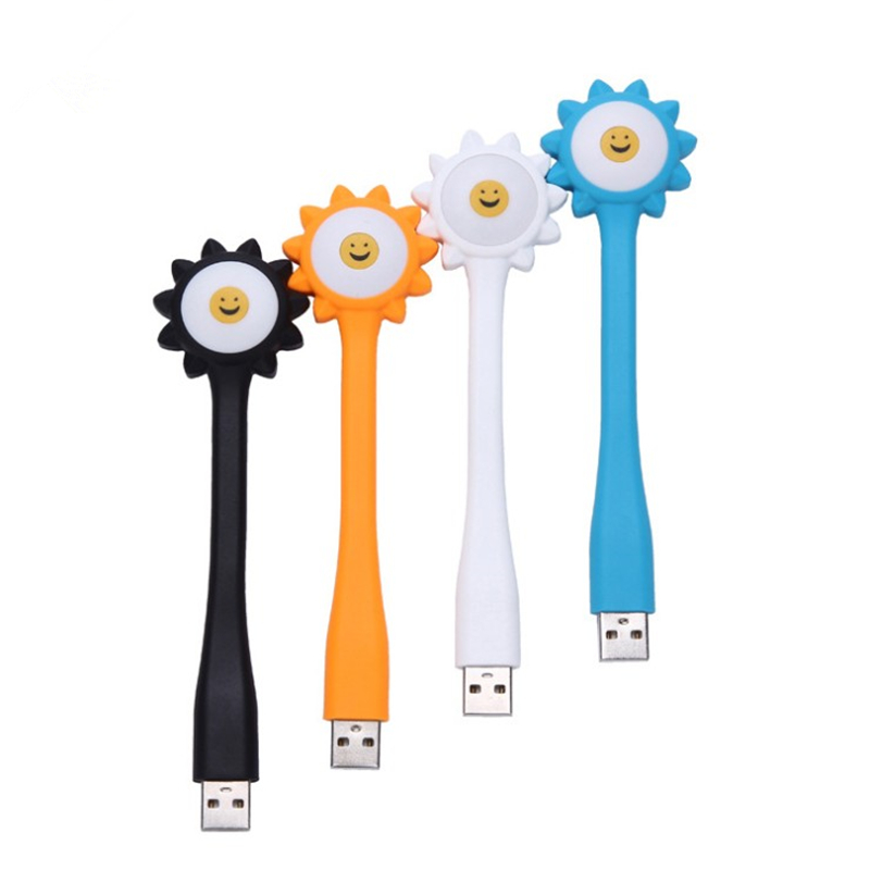 Мультяшная гибкая usb-лампа Sun smile с вращением на 360 градусов, светодиодная лампа в виде проса, сенсорный ночник, портативная настольная лампа, мини-светильник