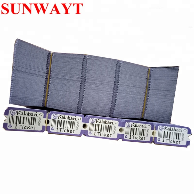 Newest 180g Customized Logo amusement Arcade Raffle Lottery Redemption ticket for sale