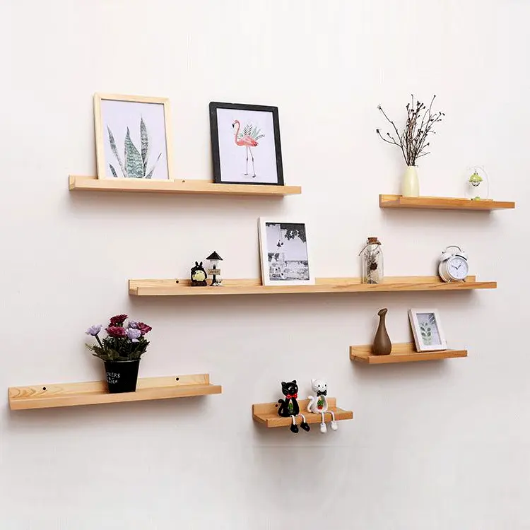 Home living room Floating Wood wall mount shelf