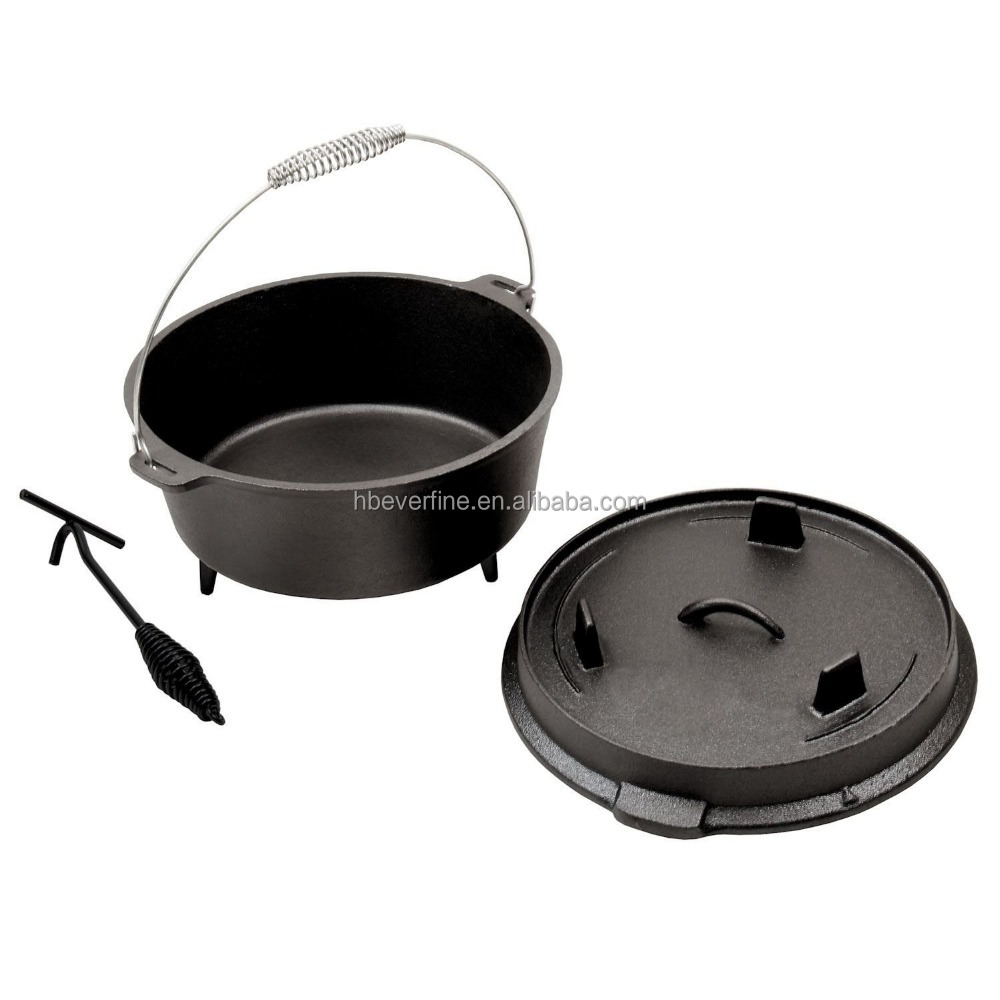 Чугунная духовка для кемпинга 12qt с крышкой с тремя ножками