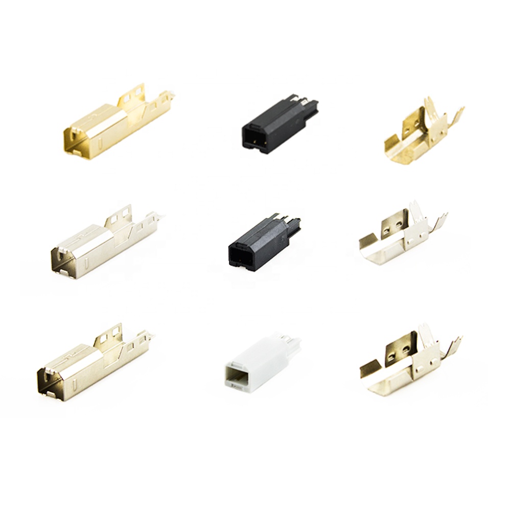 Usb-Соединитель с серебряным покрытием типа B, белый и черный изолятор, 2,0 черный изолятор, комплект соединителей, изолятор и корпус
