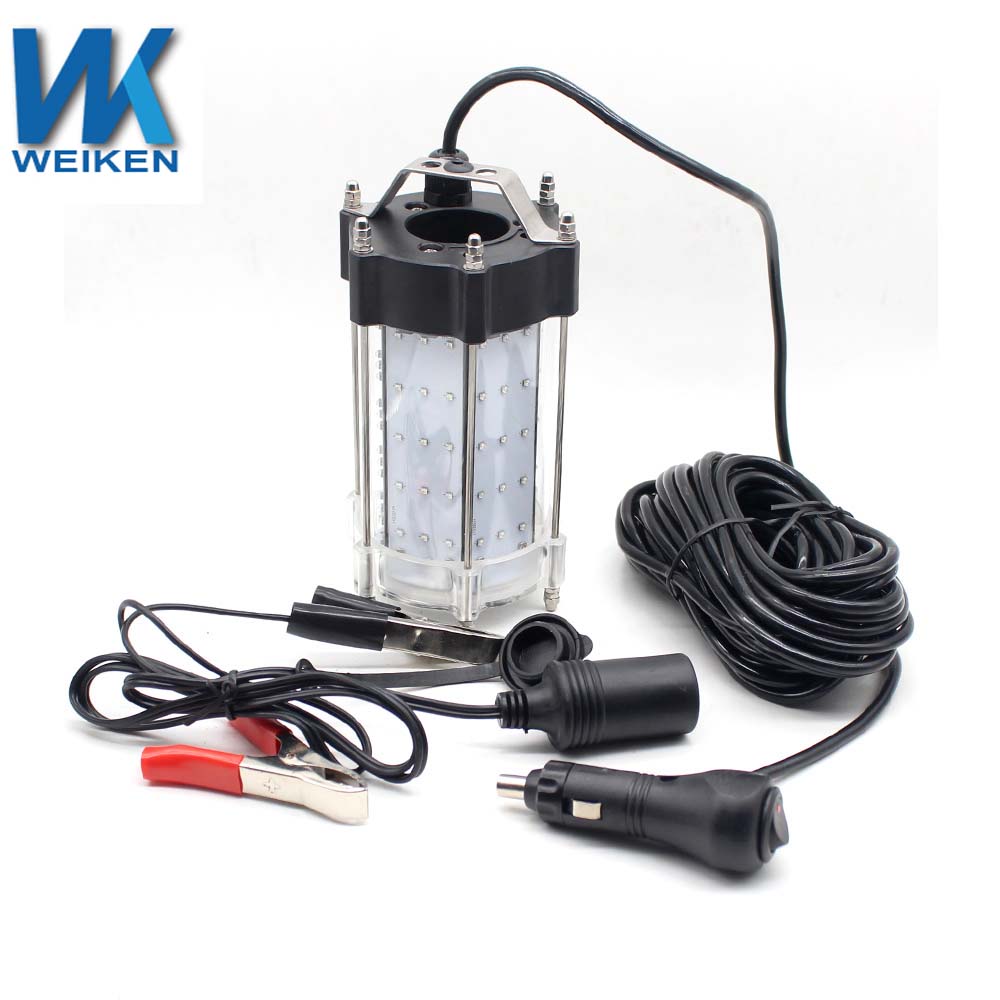 WEIKEN Высокая мощность LED 24v 12v зеленый подводный свет для рыбалки LED приманка лампа