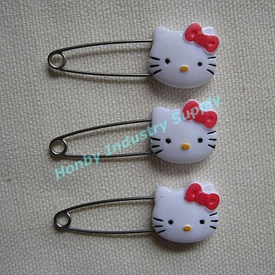 Горячие продажи 40 мм размеры Hello Kitty головы нержавеющая сталь насадки для душа детский подгузник булавки