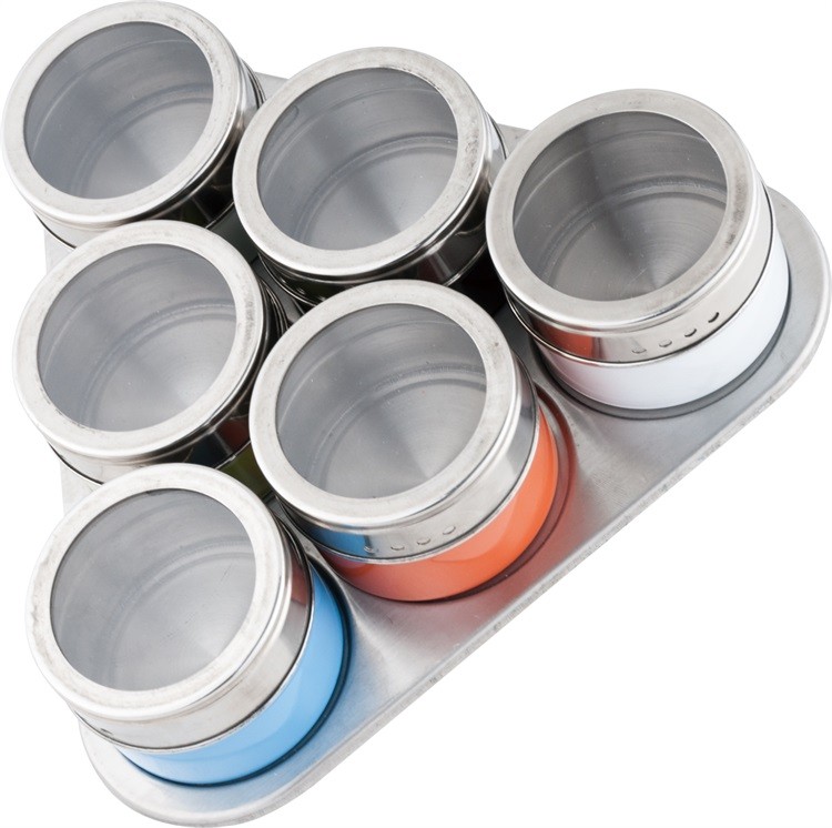 Customized Kitchen 304 Stainless steel jar for spices/Magnetic kitchen Jar Spice rack/Magnetic stainless steel spice jar