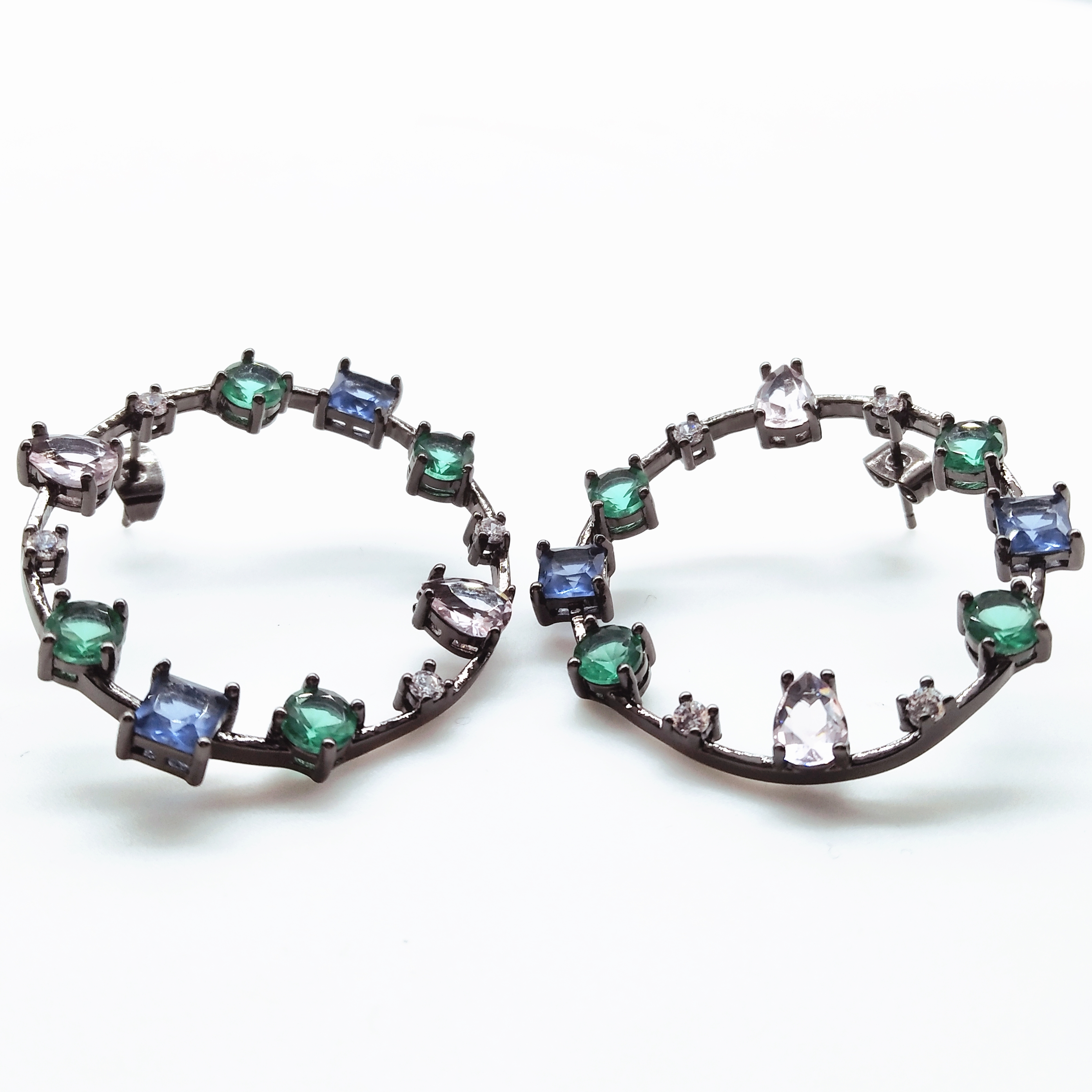 Bling Мода Iced Out серебряные серьги ювелирные изделия для женщин