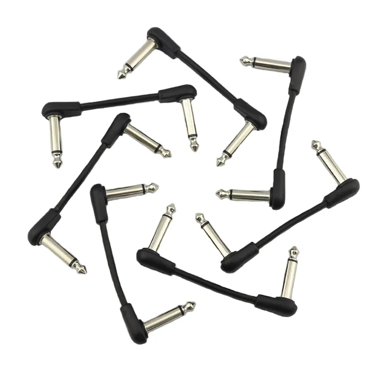 90 degree angle 6.35mm mini bass effect leads wire cord guitar pedals effects patch cable