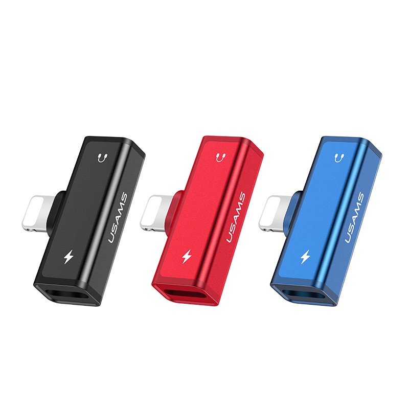 USAMS US-SJ270 AU05 4 в 1 аудио OTG Dual для iPhone быстрое зарядное устройство адаптер
