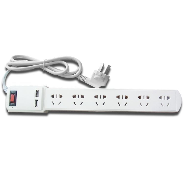 Универсальный сетевой фильтр с 2 портами USB с CE/ROHS