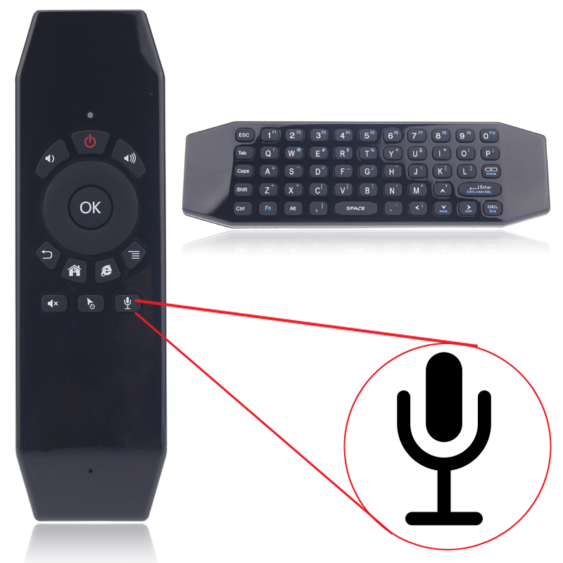 Беспроводной пульт дистанционного управления Air Mouse mic 2,4G со встроенной перезаряжаемой батареей и клавиатурой для Smart Tv