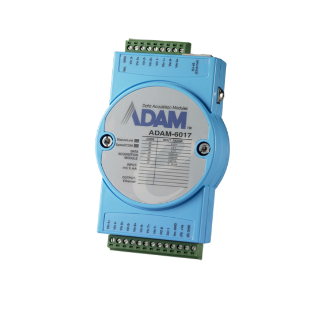 Advantech ADAM-6017-D 8-ch изолированный аналоговый вход Modbus TCP модуль с 2-ch DO