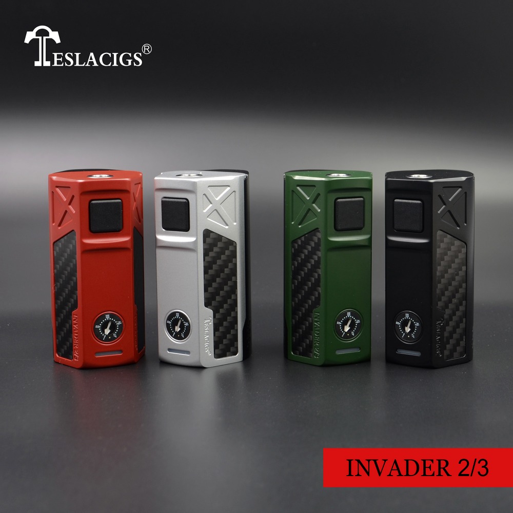 Лучшие продажи мех электронной сигареты Новые Tesla Invader 2/3 коробка mod с 2/3 18650 батарея